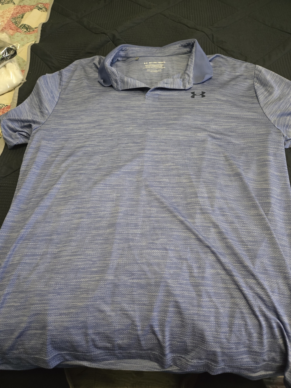Under Armour Men’s Heathered Light Blue Polo